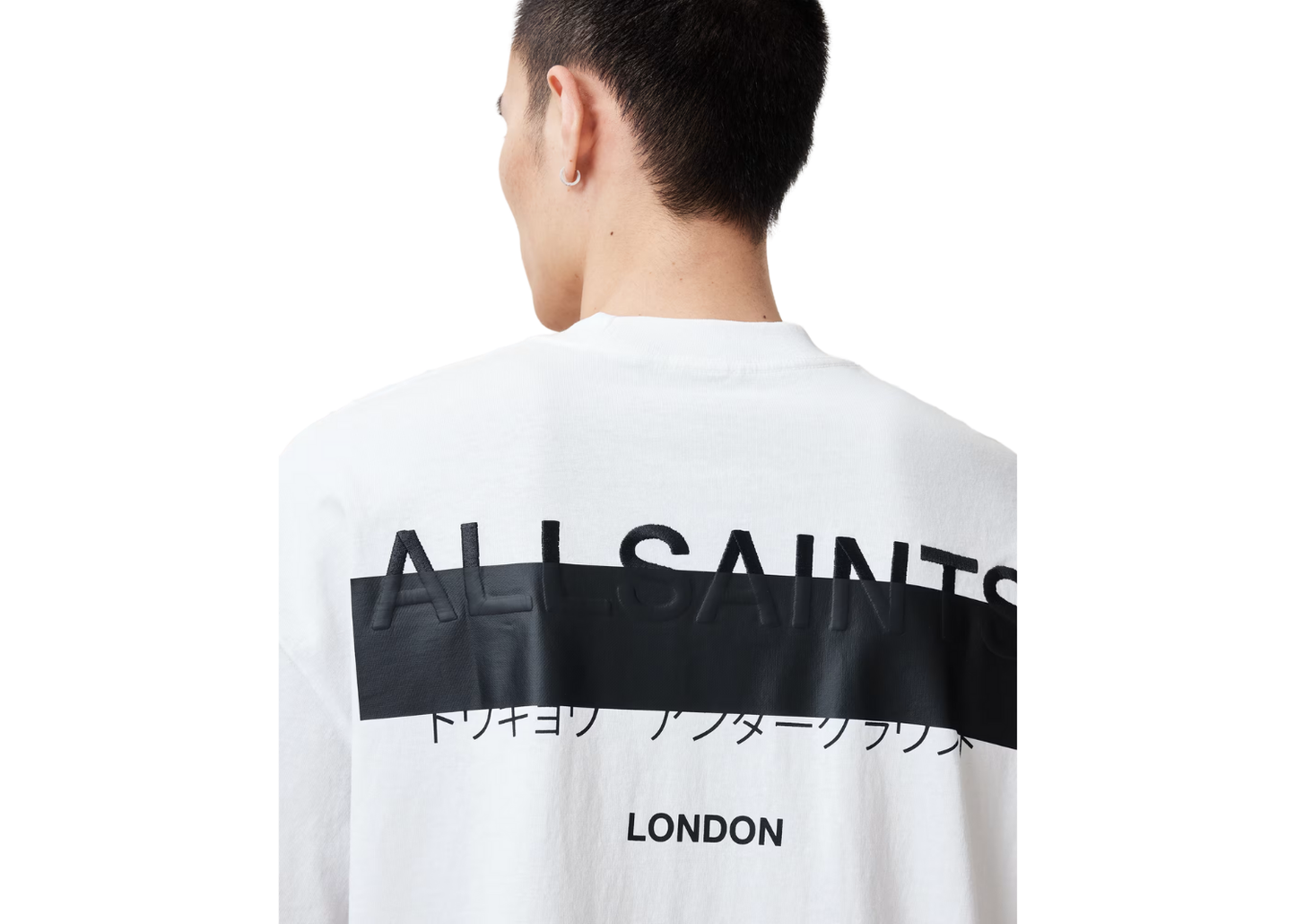 AllSaints Oversized Logo White T-Shirt
