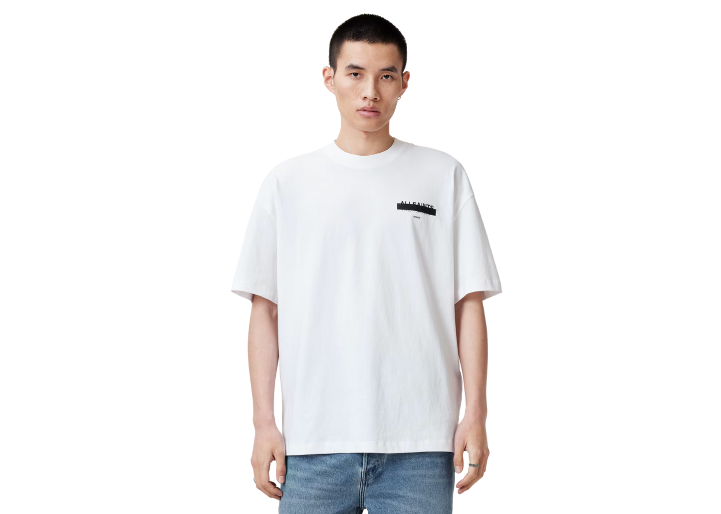 AllSaints Oversized Logo White T-Shirt