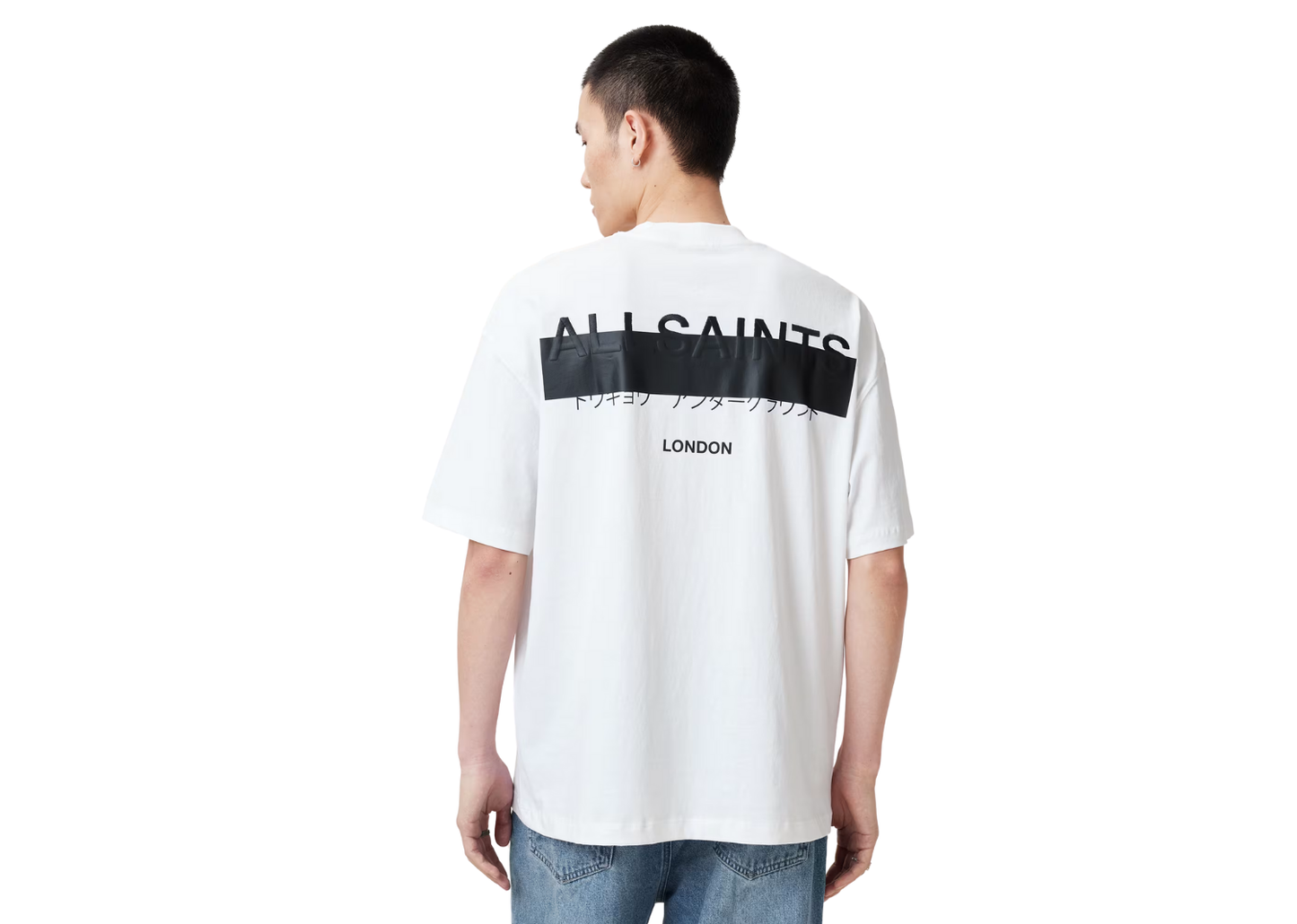 AllSaints Oversized Logo White T-Shirt
