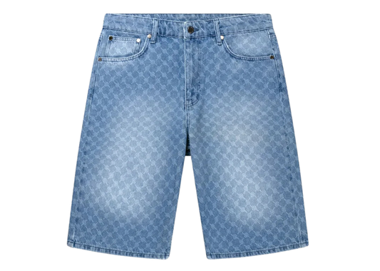 Daily Paper Blue Monogram Denim Shorts
