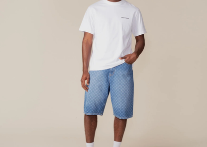 Daily Paper Blue Monogram Denim Shorts